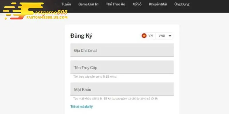 Thứ tự các bước cần làm để tạo mới ID hội viên ở cổng game